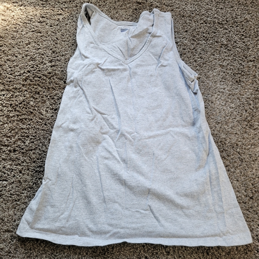 Basic Editions Gray Muscle Tee Sleeveless Woman's Small
